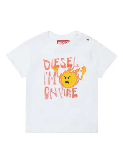 Diesel Babies' Graphic T-shirt In White