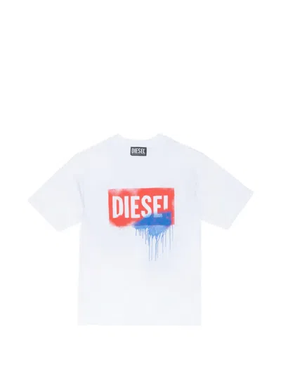 Diesel Kids' Graphic T-shirt In White