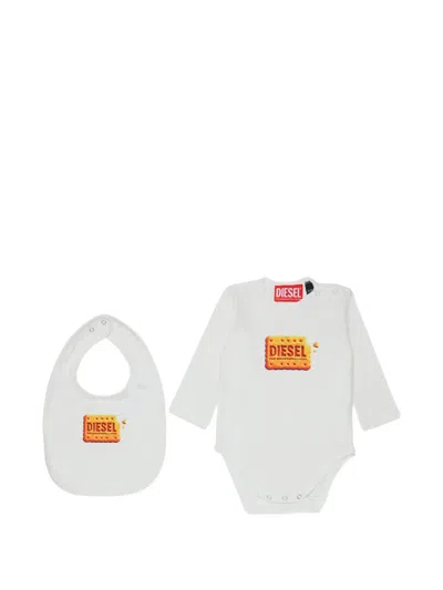 Diesel Graphic-print Babygrow Set In White