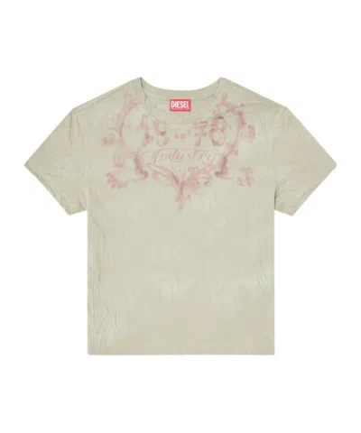 Diesel Graphic-print Cotton T-shirt In Neutral
