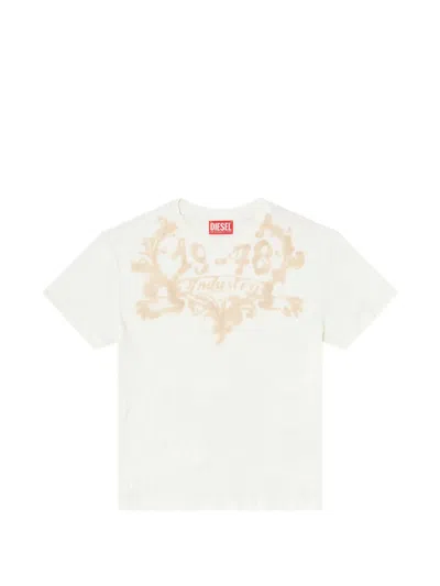 Diesel Graphic-print Cotton T-shirt In White
