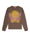 Diesel Long Sleeve T-shirt With Phoenix Graphic In Brown