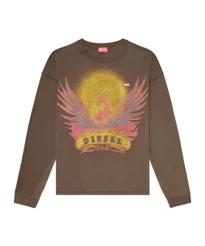 DIESEL GRAPHIC-PRINT LONG-SLEEVE T-SHIRT