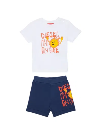 Diesel Babies' Graphic-print Tracksuit Set In White