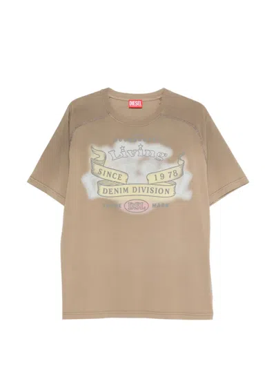 Diesel Graphic-print T-shirt In Brown