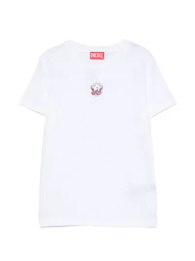 Diesel Kids' Graphic-print T-shirt In White