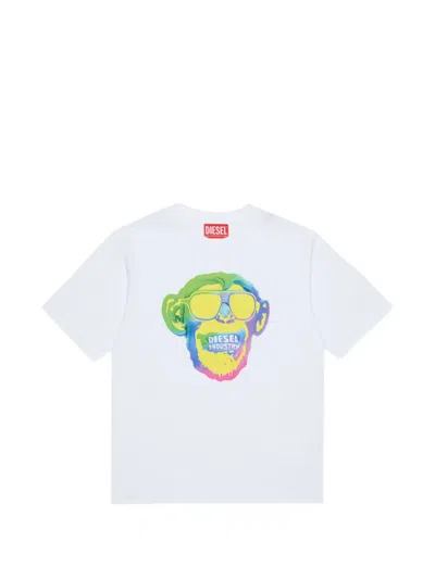 Diesel Kids' Graphic-print T-shirt In White