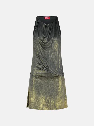 Diesel Graphite Acetate Blend Dress In Gold