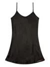 Diesel Logo-print Slip Dress In Black