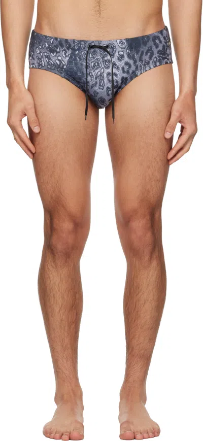 Diesel Gray Alfie-utlt Swim Briefs In Blue