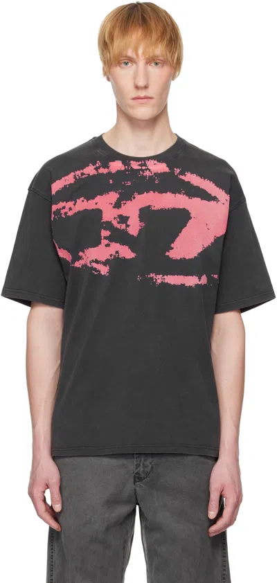 DIESEL GRAY & PINK T-BOXT-R21 T-SHIRT