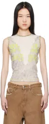 Diesel Gray & White T-melya Tank Top In 141a