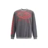 Diesel Men Cotton Printed Logo Sweatshirt In Gray