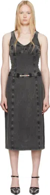 Diesel Gray D-inny Midi Dress In 02a