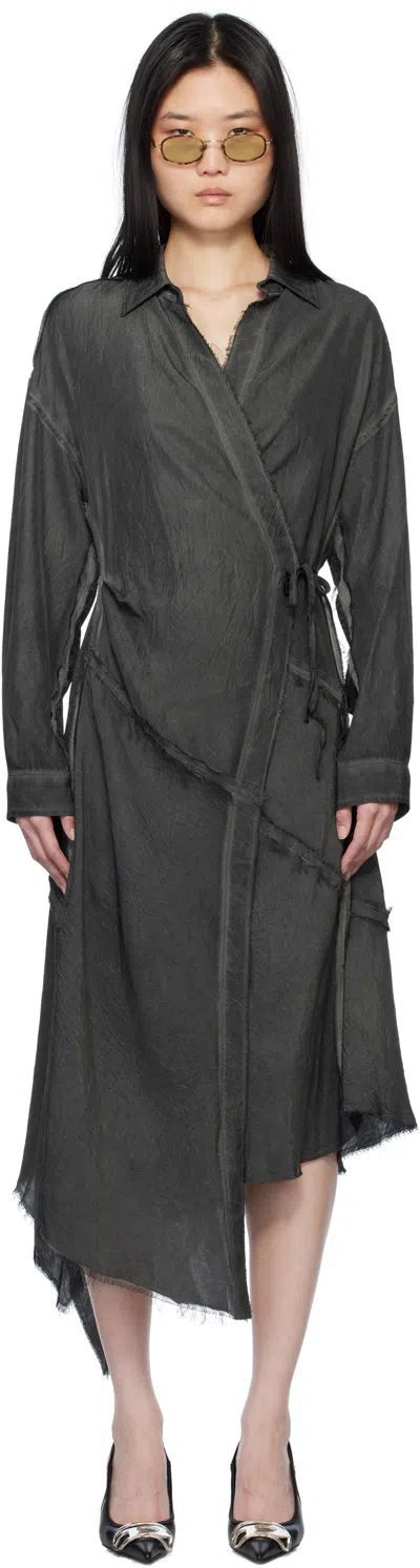 Diesel Gray D-raven-q1 Midi Dress In 9xx