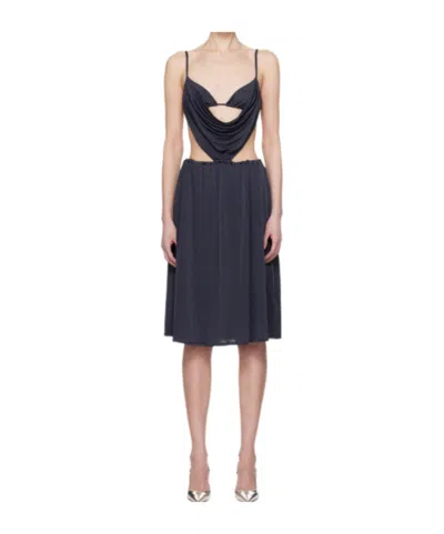 Diesel Gray D-showomen Midi Dress In 81e
