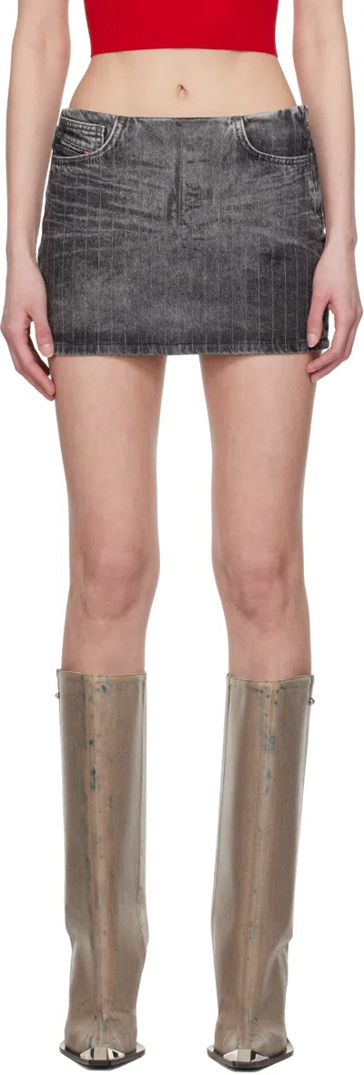 Diesel Gray De-pra-mini-s3 Denim Miniskirt In Grey