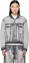 Diesel Gray Medium-light Skeleton Denim Trucker Jacket In Multi
