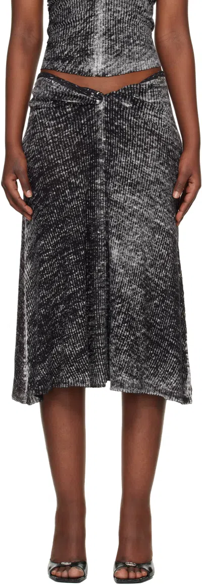 Diesel Gray M-livette Midi Skirt