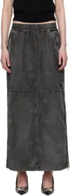 Diesel Gray O-hazel-q2 Denim Maxi Skirt In 93r