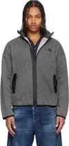 Diesel Mens S-baty Zipped Stretch Cotton-jersey Sweatshirt 02a In Gray