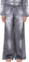 DIESEL GRAY SAVAGE X FENTY EDITION STAINS-AND-TROMPE-SLEEP PYJAMA PANTS