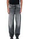 Diesel 2001 D-macro Wide-leg Grey Jeans In Gray