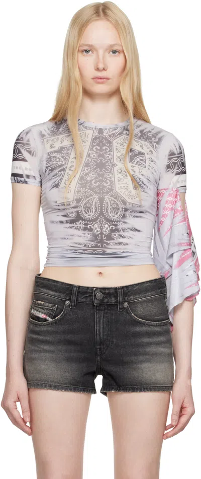 Diesel Gray T-dana T-shirt In 9dua