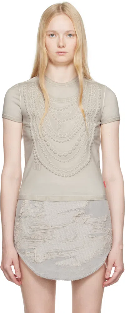Diesel Gray T-nekka T-shirt In 7fj