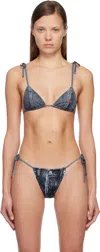 Diesel Gray Tatiana-dnm Bikini Top In Gray