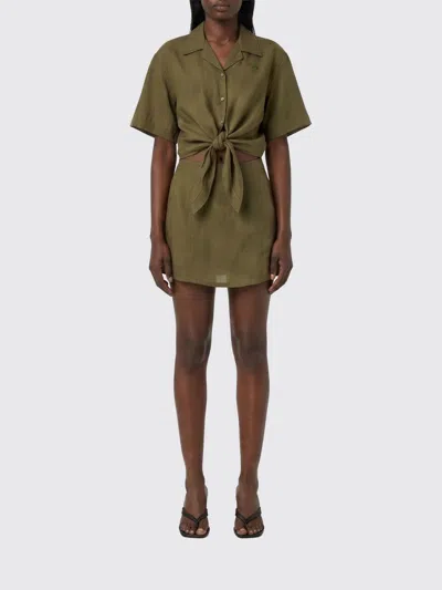 Diesel D Stall Tie-front Mini Dress In Green