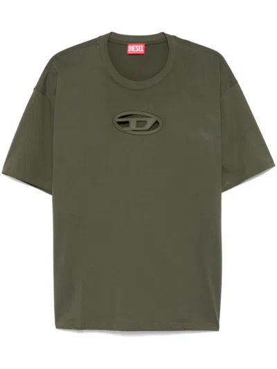 Diesel Green Cut-out Logo T-shirt