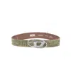 Diesel Green Distressed Buckle Belt In Green