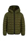 Diesel Quilted Hooded Jacket In Green