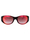 Diesel Green Gradient Brown Mirror Red Acetate Sunglasses In Black