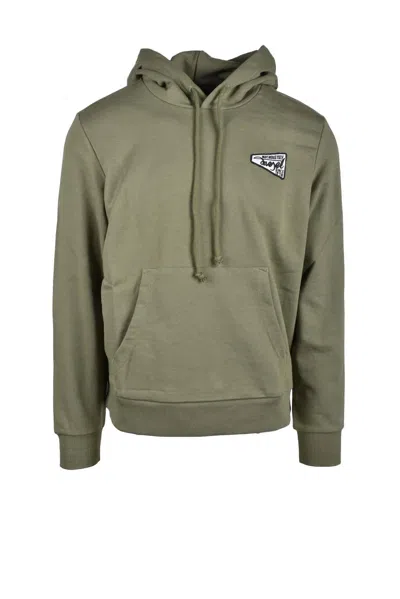 Diesel Green Hooded Cotton-blend Sweatshirt In Gray