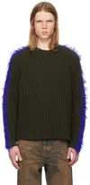 Diesel Wool-blend Jumper With Fuzzy Bands In 5af