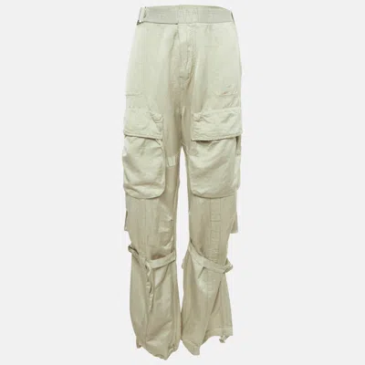 Pre-owned Diesel Green Linen Blend P-malvarosa Cargo Trousers S