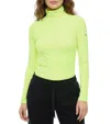 Diesel Green Solid Turtle Neck Top In Green