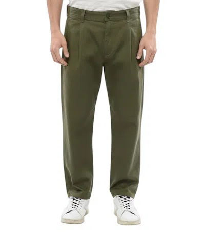 Diesel Green Straight Pleated Pants