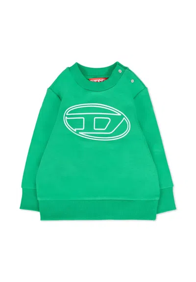 Diesel Green Sweatshirt For Baby Boy With Logo