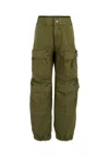 Diesel Green Trousers For Kids With Logo In Green