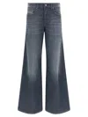 Diesel Wide Jeans 1978 D-akemi With Exposed Seams 32cm L32 In Blue