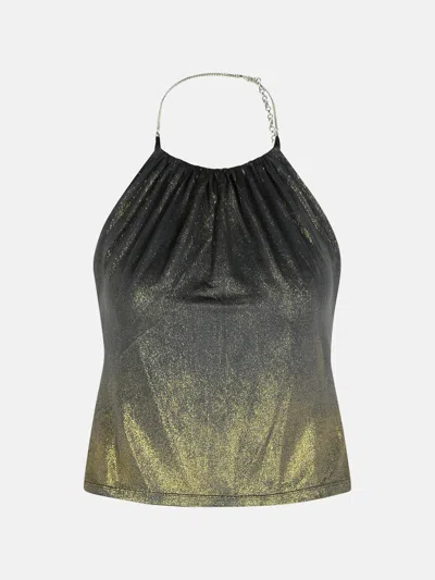 Diesel Grey Acetate Blend Top In Gold