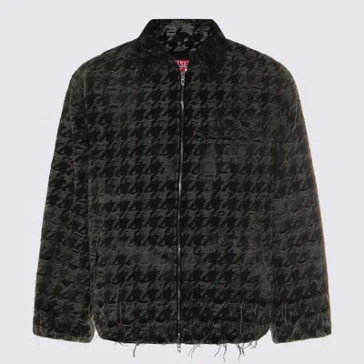 Diesel Grey Cotton Casual Jacket In Multi