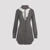 Diesel Abstract Print Asymmetric Hem Dress In Grey