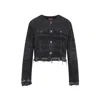 Diesel Grey Jacket With Round Neck And Frayed Edges In Cotton Blend Woman In Black