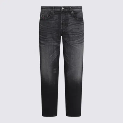 Diesel Grey Cotton Denim Jeans In Black