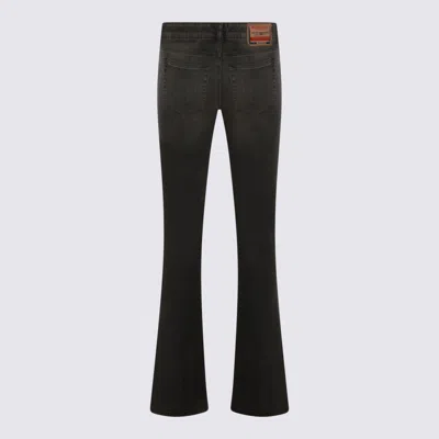 Diesel Grey Cotton Denim Jeans In Black