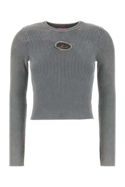 Diesel Grey Cotton M-valary-r Top In 9dt